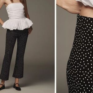 Maeve Anthropologie Margot heart print kick flare pants